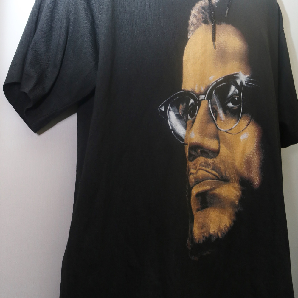 90's Vintage "MALCOM X" Specialty T-shirt Hoodie - Picture 4 of 5